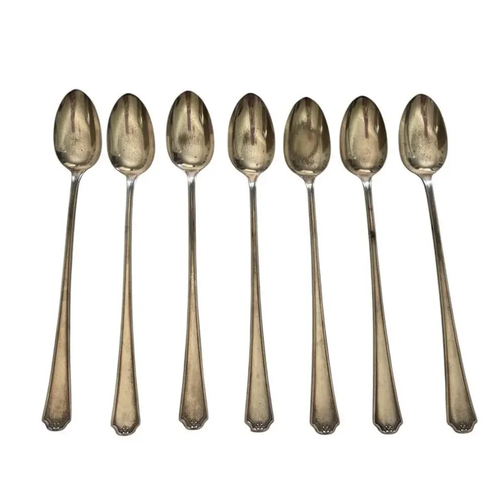 7 Silverplate Iced Tea Spoons Melody/Sybil ~ Puritan 1929 ~ No Mono